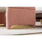Multi-Color Boucle Fabric Bench Ottoman with Gold Metal Legs for 1–2 Person