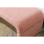 Multi-Color Boucle Fabric Bench Ottoman with Gold Metal Legs for 1–2 Person