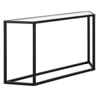 Blackened Bronze / Gold / Silver Steel Frame Console Table with Tempered Glass Top for 1–2 Person