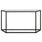 Blackened Bronze / Gold / Silver Steel Frame Console Table with Tempered Glass Top for 1–2 Person