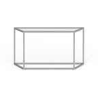 Blackened Bronze / Gold / Silver Steel Frame Console Table with Tempered Glass Top for 1–2 Person