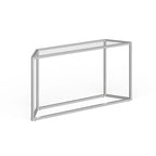 Blackened Bronze / Gold / Silver Steel Frame Console Table with Tempered Glass Top for 1–2 Person