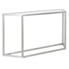 Blackened Bronze / Gold / Silver Steel Frame Console Table with Tempered Glass Top for 1–2 Person