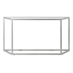 Blackened Bronze / Gold / Silver Steel Frame Console Table with Tempered Glass Top for 1–2 Person