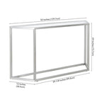 Blackened Bronze / Gold / Silver Steel Frame Console Table with Tempered Glass Top for 1–2 Person