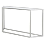 Blackened Bronze / Gold / Silver Steel Frame Console Table with Tempered Glass Top for 1–2 Person