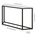 Blackened Bronze / Gold / Silver Steel Frame Console Table with Tempered Glass Top for 1–2 Person