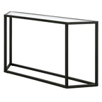 Blackened Bronze / Gold / Silver Steel Frame Console Table with Tempered Glass Top for 1–2 Person