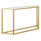 Blackened Bronze / Gold / Silver Steel Frame Console Table with Tempered Glass Top for 1–2 Person