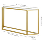 Blackened Bronze / Gold / Silver Steel Frame Console Table with Tempered Glass Top for 1–2 Person