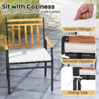 Costway 3-teiliges Outdoor-Möbelset mit Couchtisch, Hochleistungs-Metallrahmen für Balkon
