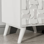 Ash Grey Mango Solid Wood Nightstand with 1 Door and 1 Drawer for 1 Person