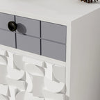 Ash Grey Mango Solid Wood Nightstand with 1 Door and 1 Drawer for 1 Person