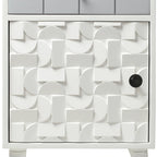 Ash Grey Mango Solid Wood Nightstand with 1 Door and 1 Drawer for 1 Person