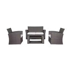 WestinTrends 4 Piece Outdoor Wicker Rattan Conversation Sofa set with Coffee table