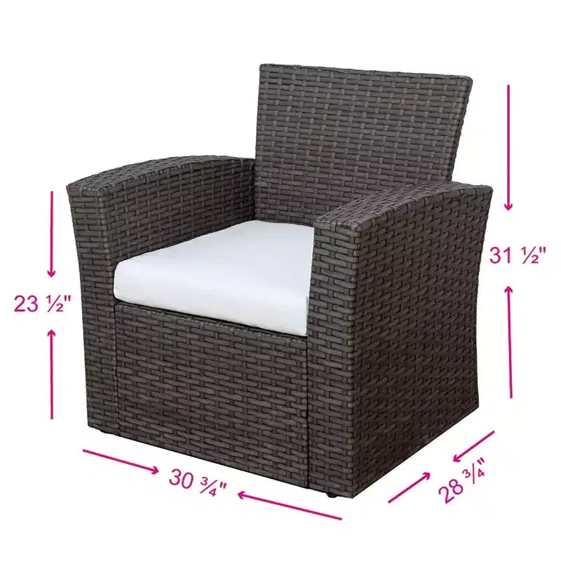 WestinTrends 4-teiliges Outdoor Rattan-Sofa-Set mit Couchtisch