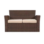 WestinTrends 4-teiliges Outdoor Rattan-Sofa-Set mit Couchtisch