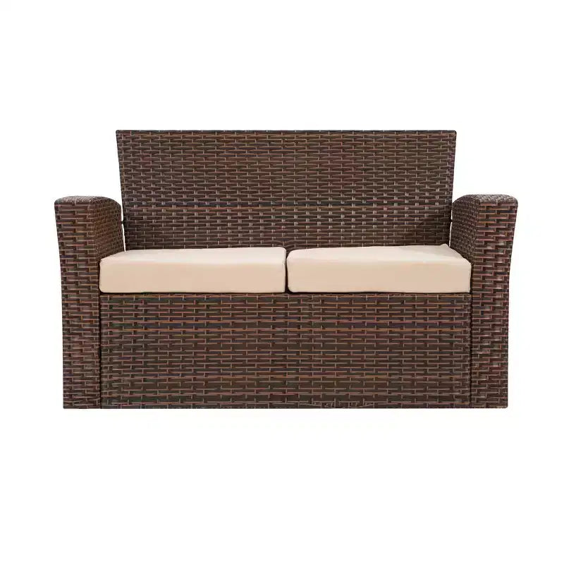 WestinTrends 4-teiliges Outdoor Rattan-Sofa-Set mit Couchtisch