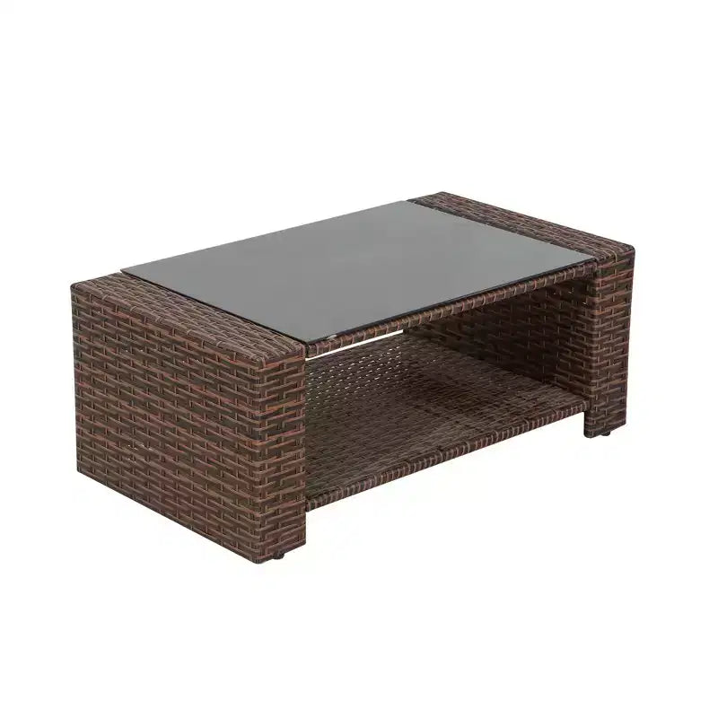 WestinTrends 4-teiliges Outdoor Rattan-Sofa-Set mit Couchtisch