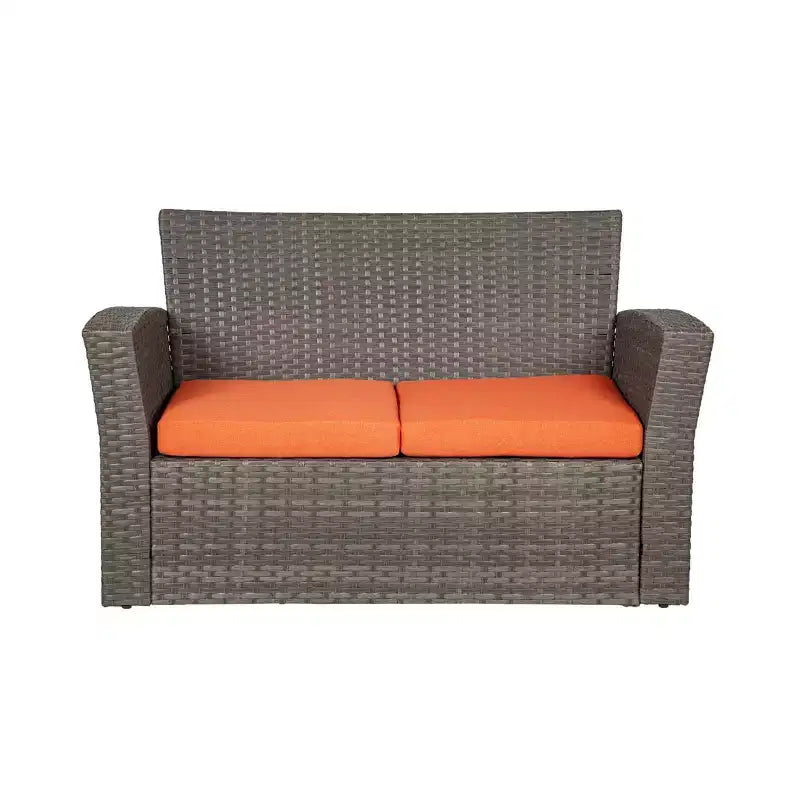WestinTrends 4-teiliges Outdoor Rattan-Sofa-Set mit Couchtisch