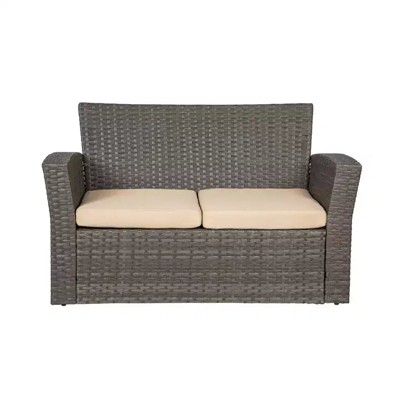 WestinTrends 4-teiliges Outdoor Rattan-Sofa-Set mit Couchtisch