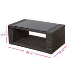 WestinTrends 4-teiliges Outdoor Rattan-Sofa-Set mit Couchtisch