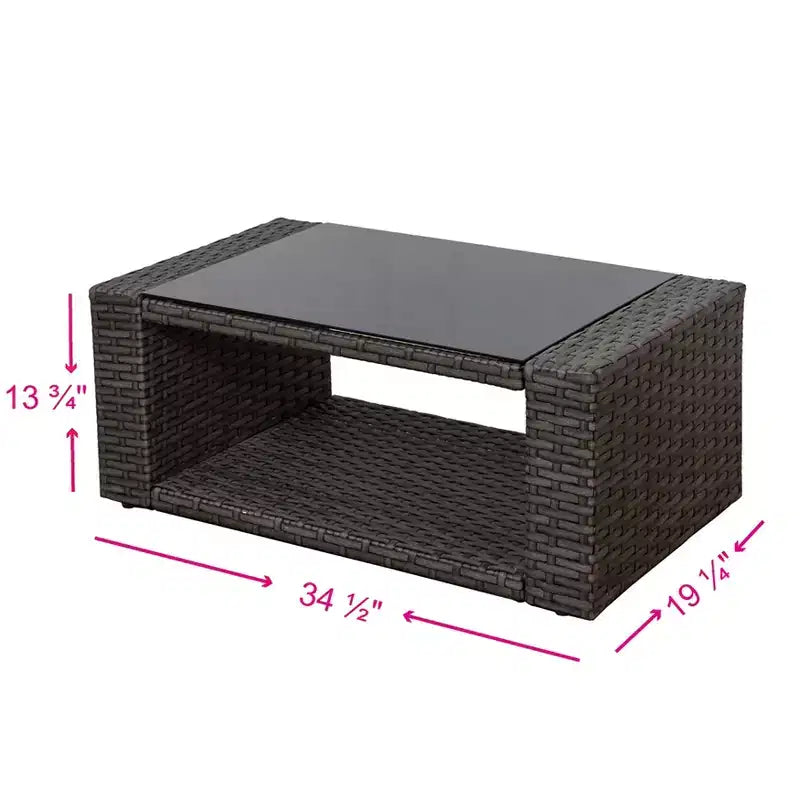 WestinTrends 4-teiliges Outdoor Rattan-Sofa-Set mit Couchtisch