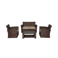 WestinTrends 4-teiliges Outdoor Rattan-Sofa-Set mit Couchtisch