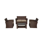 WestinTrends 4-teiliges Outdoor Rattan-Sofa-Set mit Couchtisch