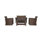 WestinTrends 4-teiliges Outdoor Rattan-Sofa-Set mit Couchtisch