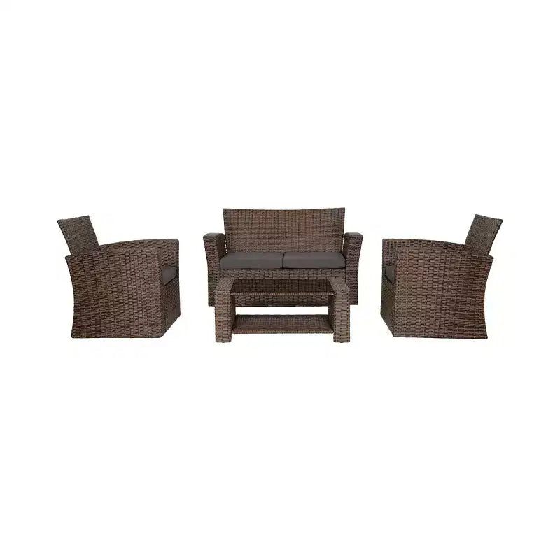 WestinTrends 4-teiliges Outdoor Rattan-Sofa-Set mit Couchtisch