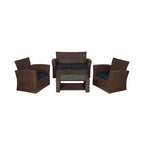 WestinTrends 4-teiliges Outdoor Rattan-Sofa-Set mit Couchtisch