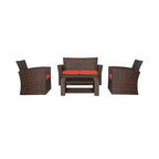 WestinTrends 4-teiliges Outdoor Rattan-Sofa-Set mit Couchtisch