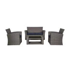 WestinTrends 4-teiliges Outdoor Rattan-Sofa-Set mit Couchtisch