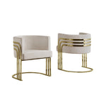 Navy Blue / Black / Beige / Dark Gray Velvet Barrel Accent Chair with Gold Base for 1 Person