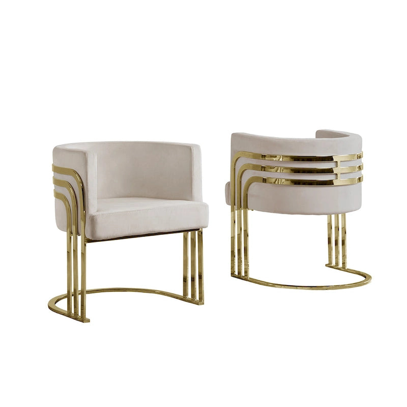 Navy Blue / Black / Beige / Dark Gray Velvet Barrel Accent Chair with Gold Base for 1 Person