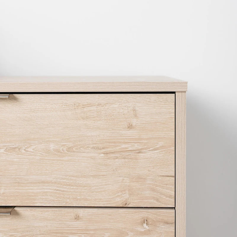 Natural / Natural Brown Woodgrain Laminate Dresser with Smooth-Glide Drawers, 5-Drawer or 6-Drawer for 1 Person