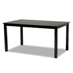 Espresso Brown Rectangle Dining Table in Contemporary Style for 6 Person