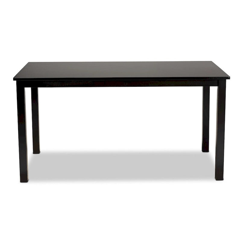 Espresso Brown Rectangle Dining Table in Contemporary Style for 6 Person