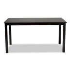 Espresso Brown Rectangle Dining Table in Contemporary Style for 6 Person