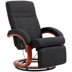 Black Linen 360° Swivel Manual Recliner Chair with Footrest for 1 Person