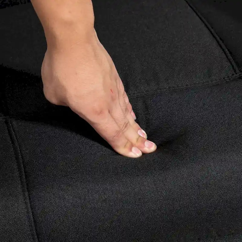 Black Linen 360° Swivel Manual Recliner Chair with Footrest for 1 Person