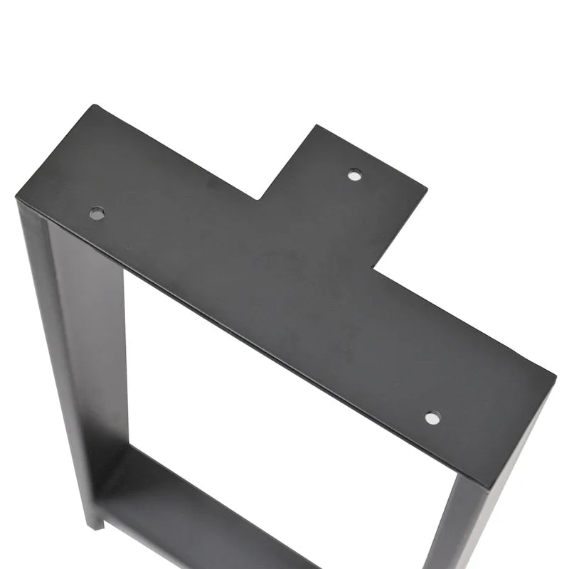 Black Powder-Coated H-Type Square Tube Table Legs, Set of 2 (16" / 24" / 32")