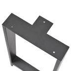 Black Powder-Coated H-Type Square Tube Table Legs, Set of 2 (16" / 24" / 32")