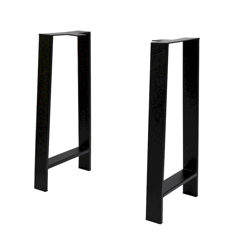 Black Powder-Coated H-Type Square Tube Table Legs, Set of 2 (16" / 24" / 32")