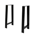 Black Powder-Coated H-Type Square Tube Table Legs, Set of 2 (16" / 24" / 32")