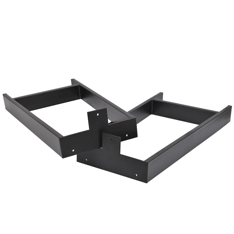 Black Powder-Coated H-Type Square Tube Table Legs, Set of 2 (16" / 24" / 32")