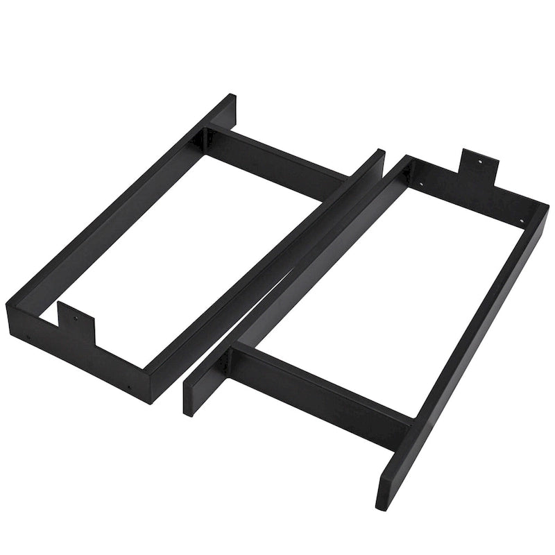 Black Powder-Coated H-Type Square Tube Table Legs, Set of 2 (16" / 24" / 32")