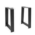 Black Powder-Coated H-Type Square Tube Table Legs, Set of 2 (16" / 24" / 32")