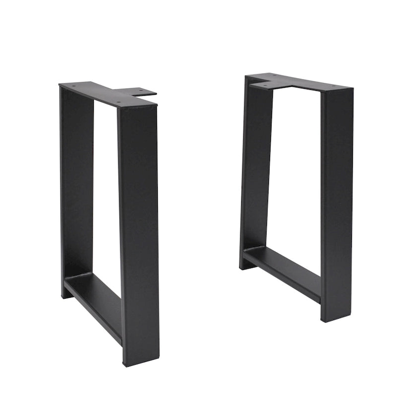 Black Powder-Coated H-Type Square Tube Table Legs, Set of 2 (16" / 24" / 32")